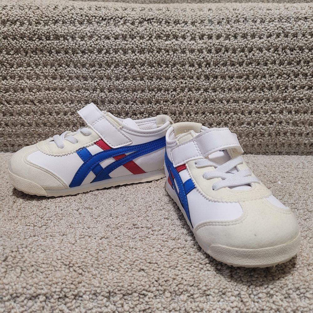 Onitsuka Tiger by Asics Kids White and Blue Sneakers